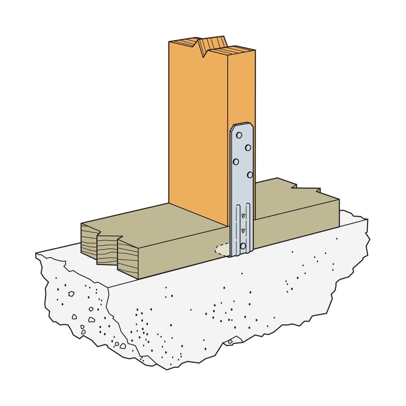 Simpson SSP Single-Stud-Plate Connector installation