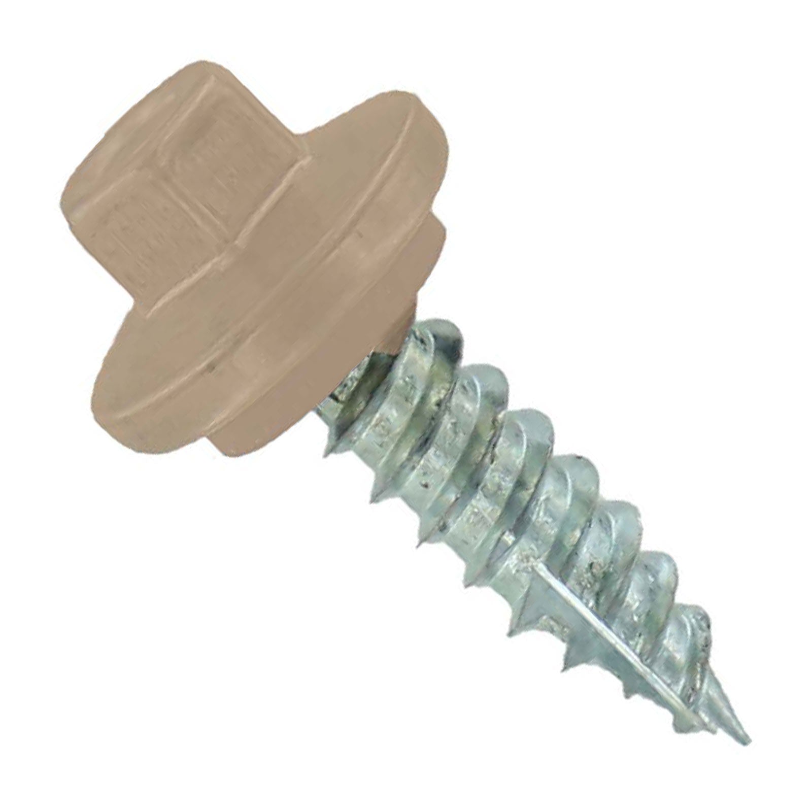 #12 x 34 inch STXL Woodbinder Metal Roofing Stitch Screw Tan Pkg 250 image 1 of 2