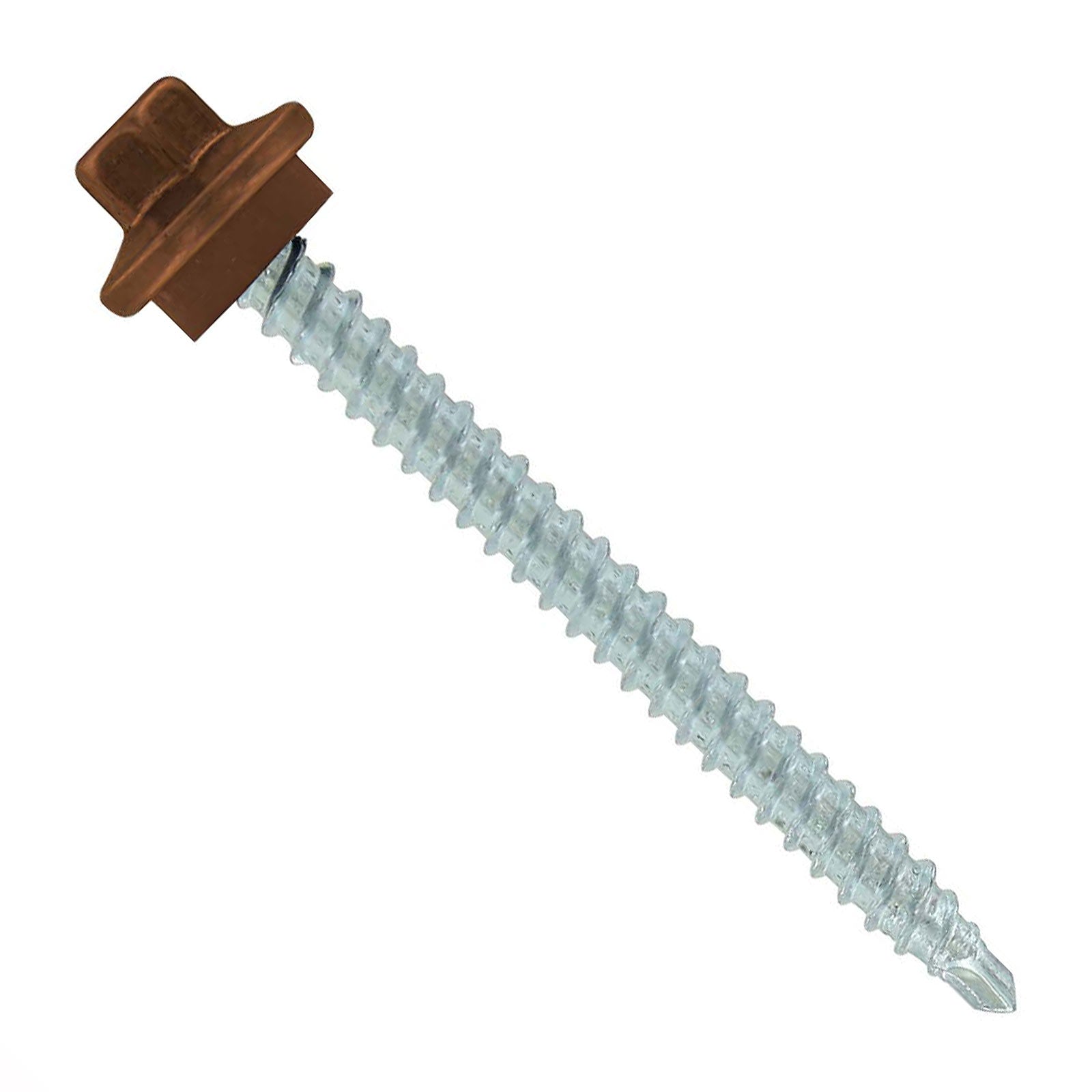 #9 x 2 inch STXL Woodbinder Metal Roofing Screw Brown Pkg 250