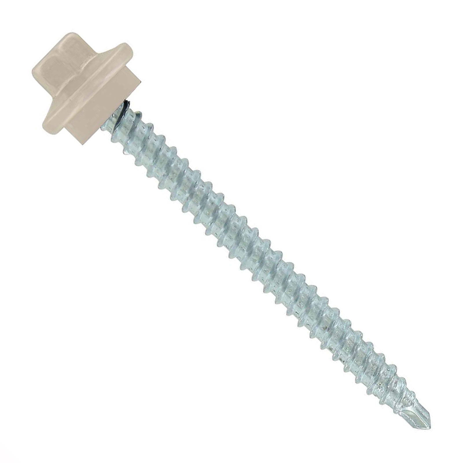 #9 x 2 inch STXL Woodbinder Metal Roofing Screw Light Stone Pkg 250