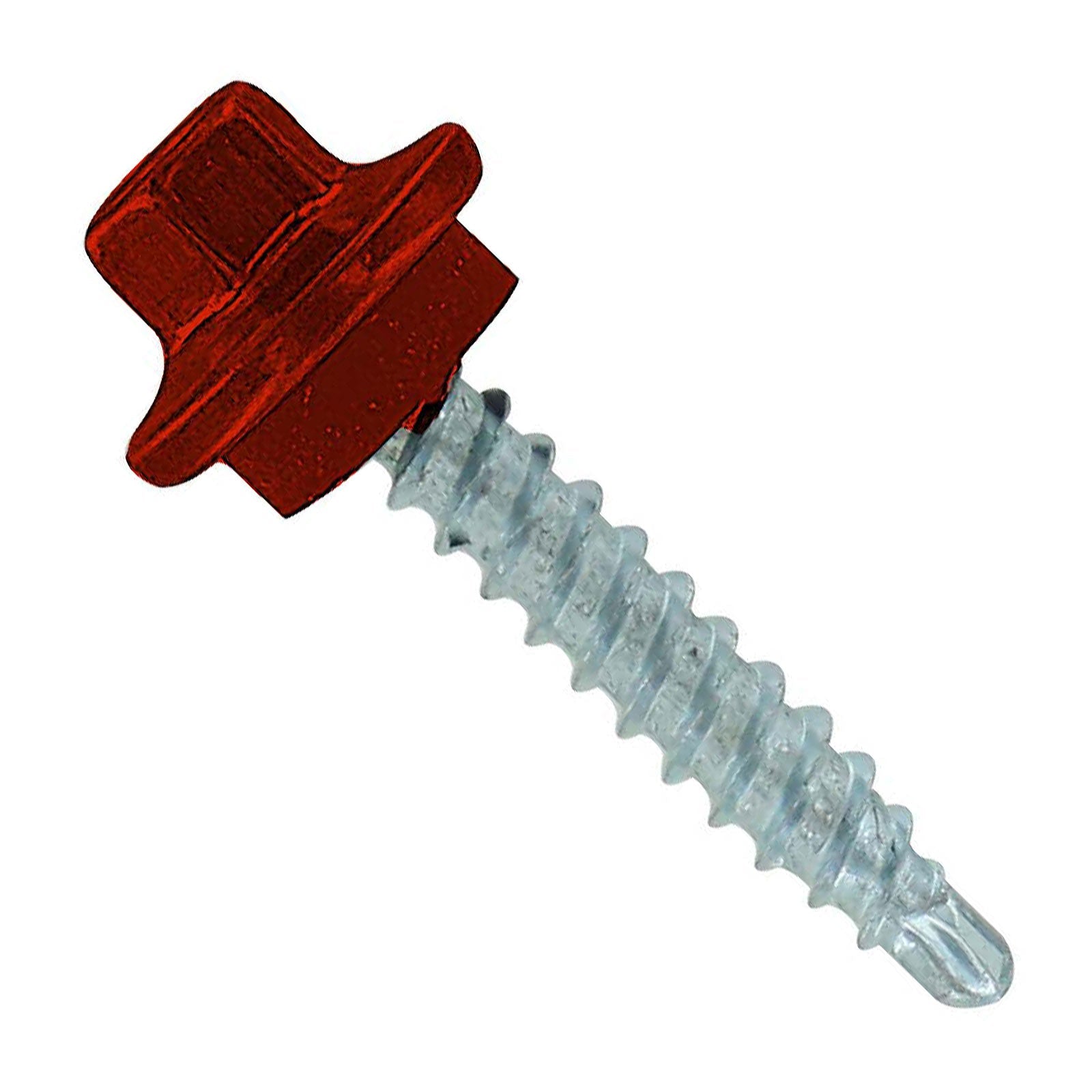 #9 x 1 inch STXL Woodbinder Metal Roofing Screw Rustic Red Pkg 250