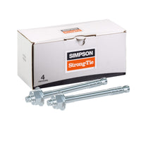 1" x 10" Strong-Tie Strong Bolt 2 Wedge Anchor Fully-Assembled, Zinc Plated, Pkg 4