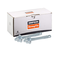 1" x 13" Strong-Tie Strong Bolt 2 Wedge Anchor Fully-Assembled, Zinc Plated, Pkg 4