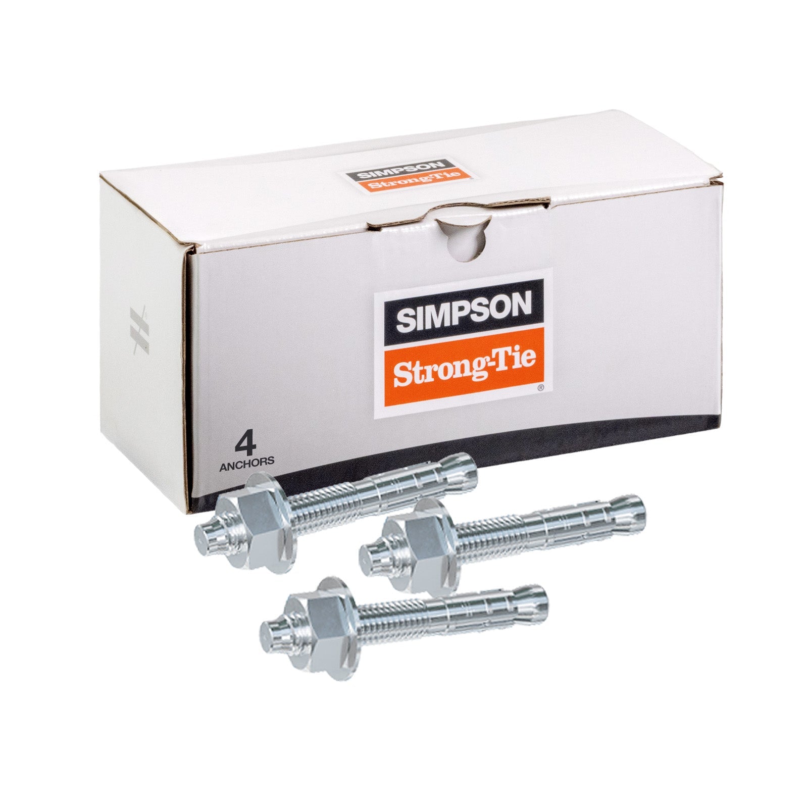 1" x 7" Strong-Tie Strong Bolt 2 Wedge Anchor Fully-Assembled, Zinc Plated, Pkg 4