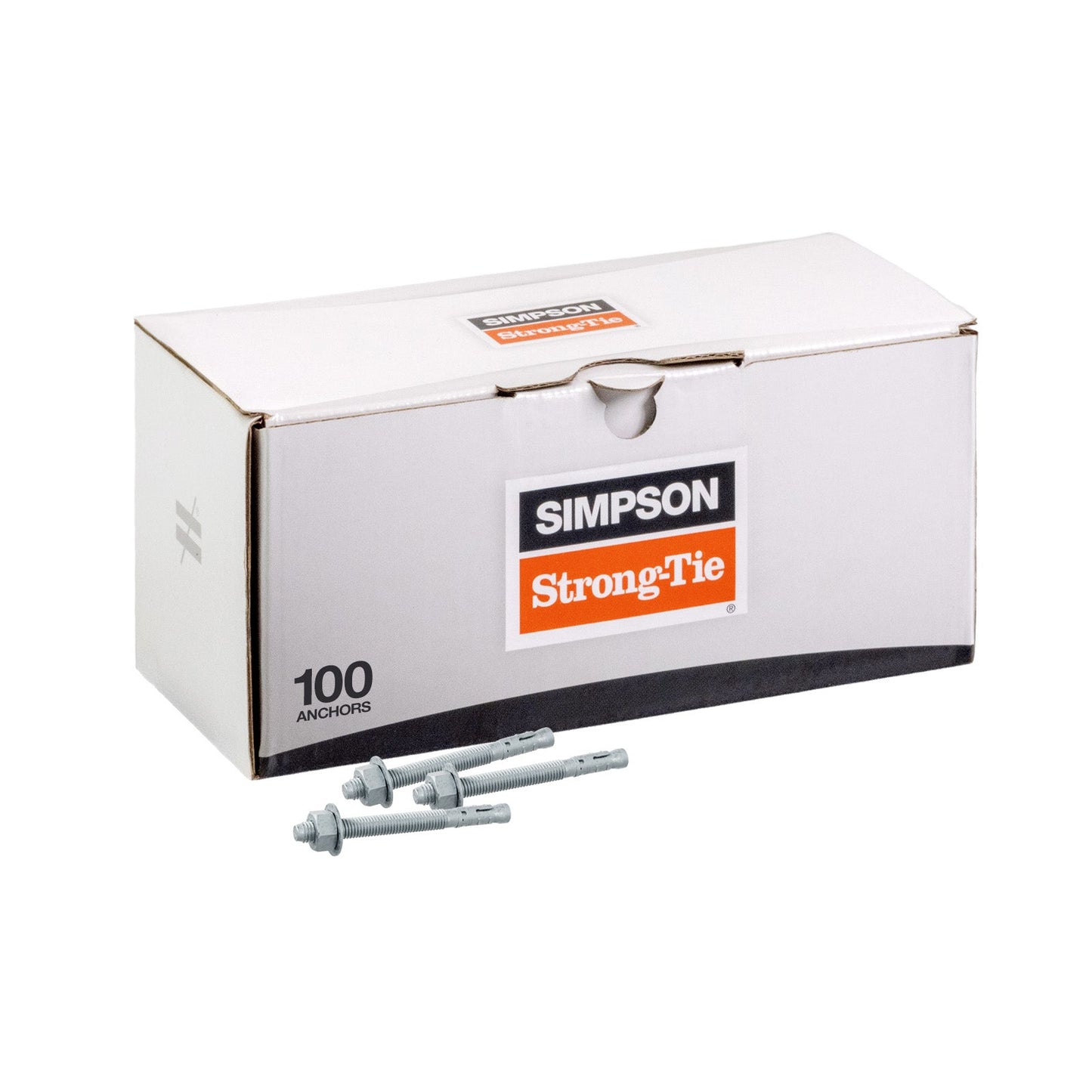 Simpson 1/4" x 3-1/4" Strong Bolt 2 Fully Assembled Wedge Anchor - Mechanically Galvanized, Pkg 100