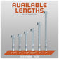 3/8" Strong-Tie Strong Bolt 2 Wedge Anchor Fully-Assembled, Zinc Plated Length Chart