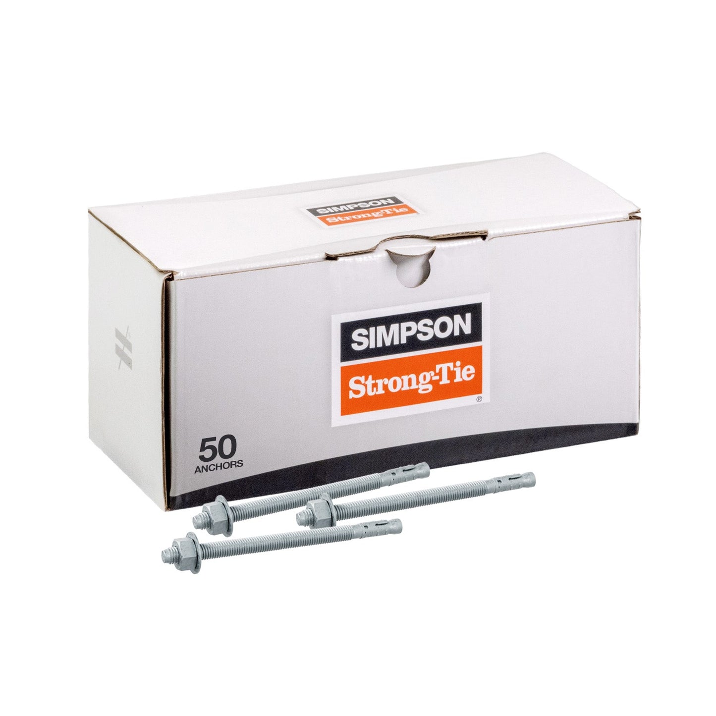 Simpson 3/8" x 7" Strong Bolt 2 Fully Assembled Wedge Anchor - Mechanically Galvanized, Pkg 50