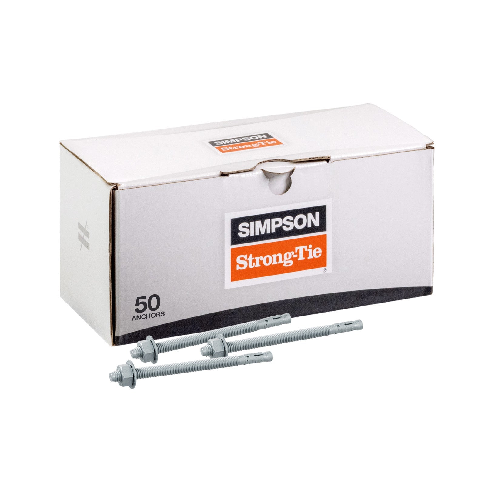 Simpson 3/8" x 7" Strong Bolt 2 Fully Assembled Wedge Anchor - Mechanically Galvanized, Pkg 50