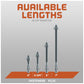 Simpson 3/8" Strong Bolt 2 Fully Assembled Wedge Anchor - Mechanically Galvanized Length Chart