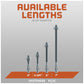 Simpson 3/8" Strong Bolt 2 Fully Assembled Wedge Anchor - Mechanically Galvanized Length Chart