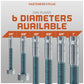1/2" Strong-Tie Strong Bolt 2 Wedge Anchor Fully-Assembled, Zinc Plated Diameter Chart