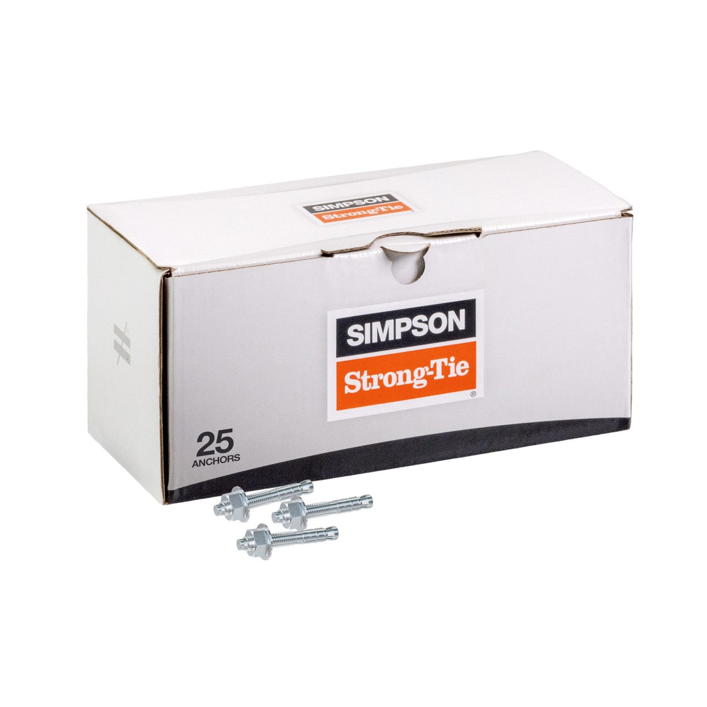 1/2" x 3-3/4" Strong-Tie Strong Bolt 2 Wedge Anchor Fully-Assembled, Zinc Plated, Pkg 25