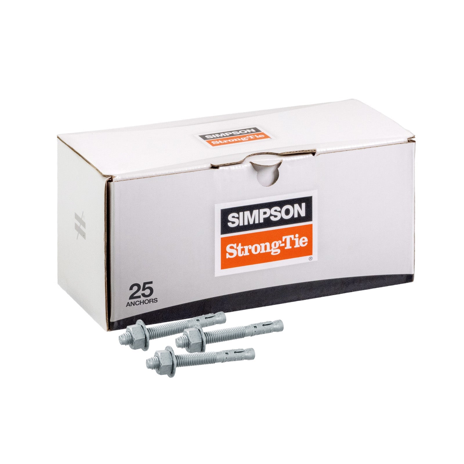 Simpson 1/2" x 4-1/4" Strong Bolt 2 Fully Assembled Wedge Anchor - Mechanically Galvanized, Pkg 25