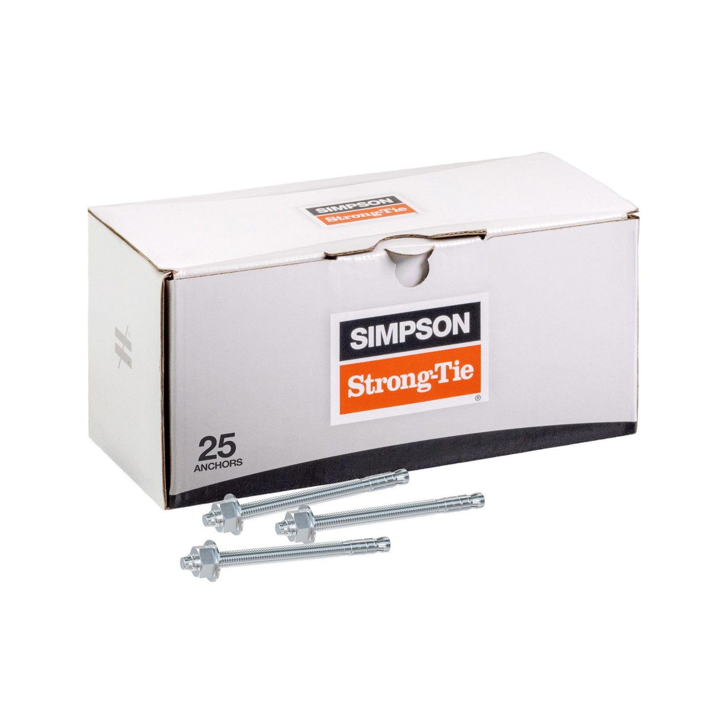 1/2" x 7" Strong-Tie Strong Bolt 2 Wedge Anchor Fully-Assembled, Zinc Plated, Pkg 25