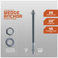 Simpson 1/2" x 7" Strong Bolt 2 Fully Assembled Wedge Anchor - Mechanically Galvanized, Pkg 25 Dimensions