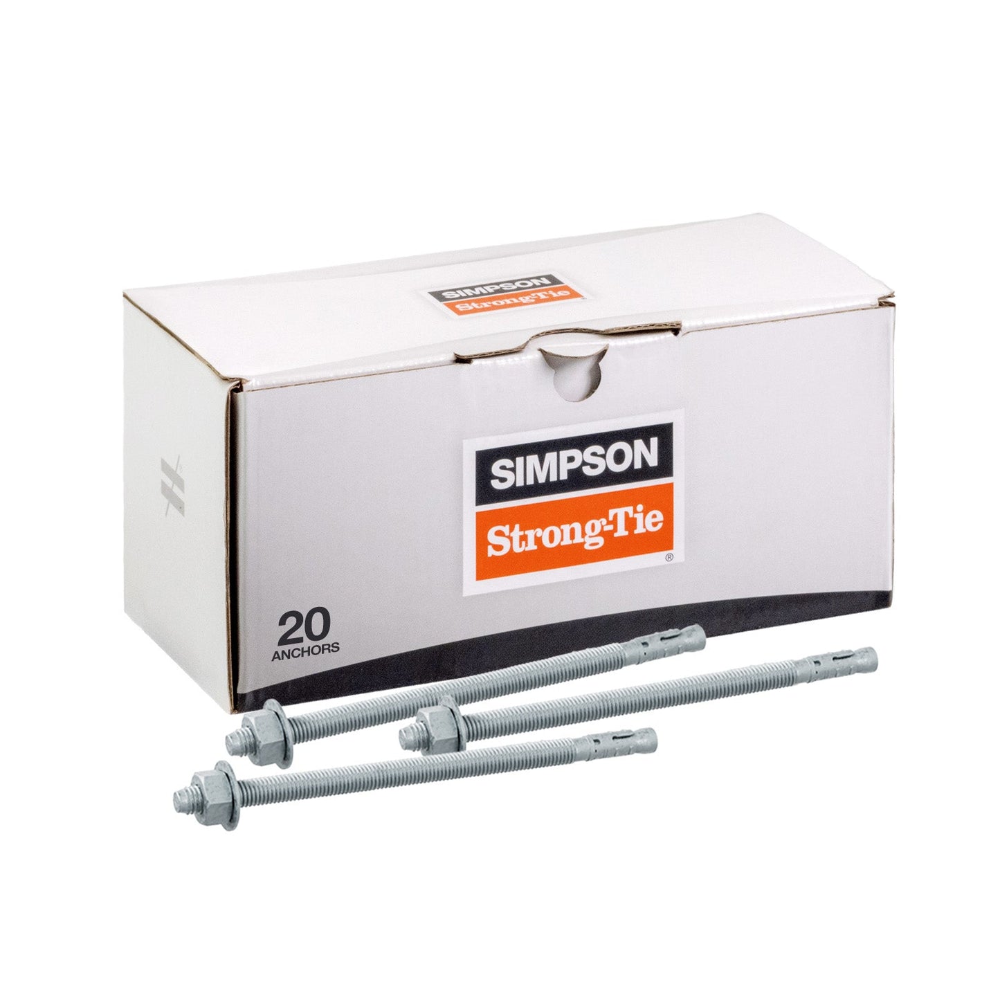 Simpson 1/2" x 8-1/2" Strong Bolt 2 Fully Assembled Wedge Anchor - Mechanically Galvanized, Pkg 20