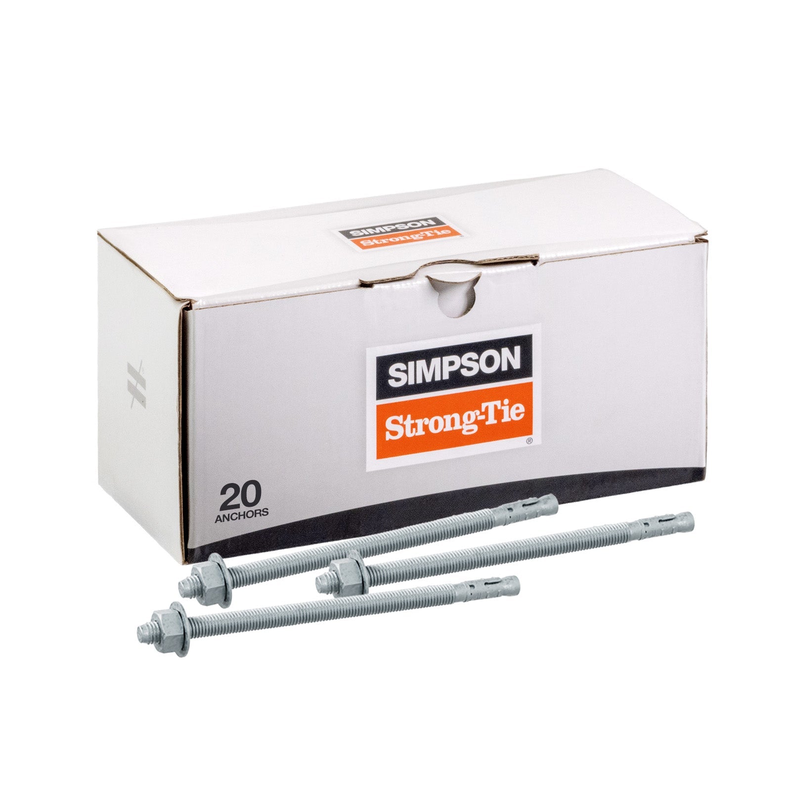 Simpson 1/2" x 8-1/2" Strong Bolt 2 Fully Assembled Wedge Anchor - Mechanically Galvanized, Pkg 20