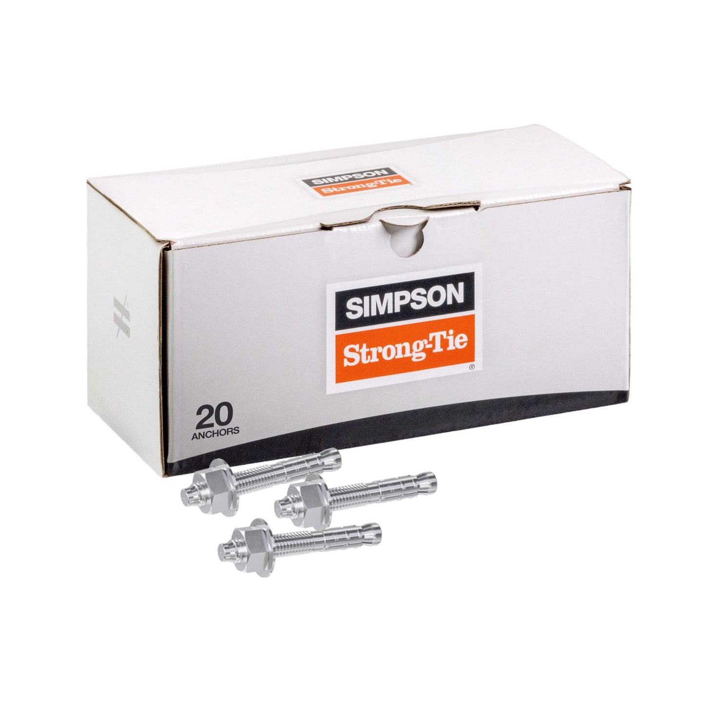 Simpson 5/8" x 4-1/2" Strong Bolt 2 Fully Assembled Wedge Anchor - 316 Stainless Steel, Pkg 20