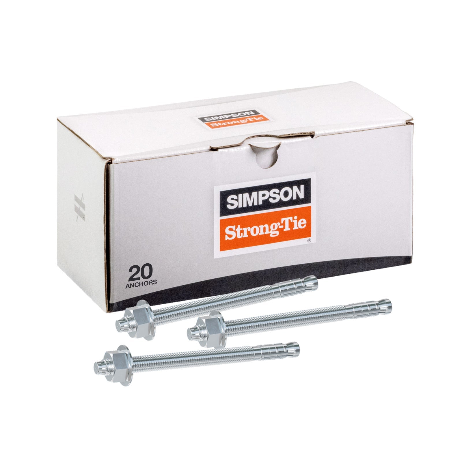 5/8" x 7" Strong-Tie Strong Bolt 2 Wedge Anchor Fully-Assembled, Zinc Plated, Pkg 20