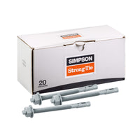 Simpson 5/8" x 8-1/2" Strong Bolt 2 Fully Assembled Wedge Anchor - Mechanically Galvanized, Pkg 20