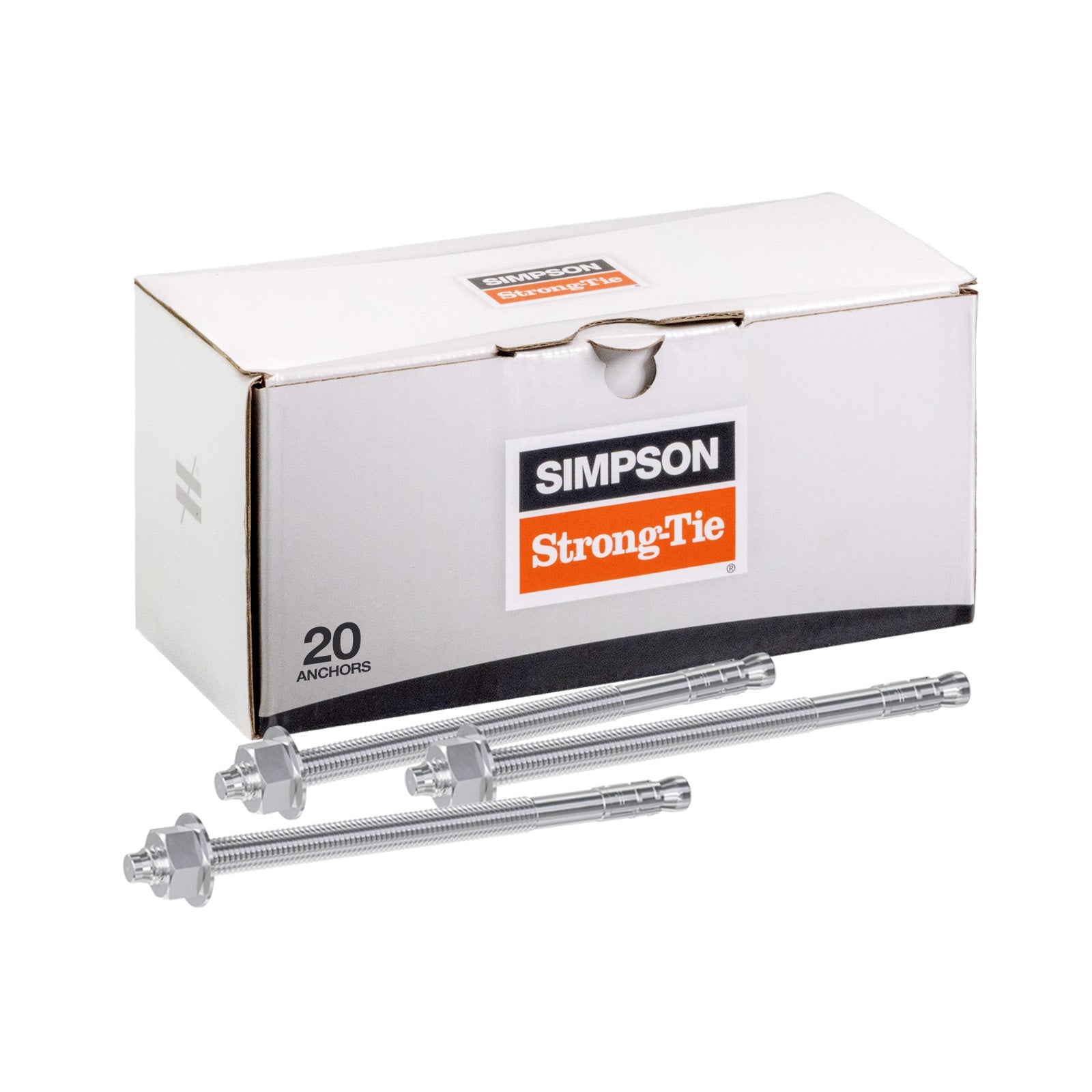 Simpson 5/8" x 8-1/2" Strong Bolt 2 Fully Assembled Wedge Anchor - 304 Stainless Steel, Pkg 20