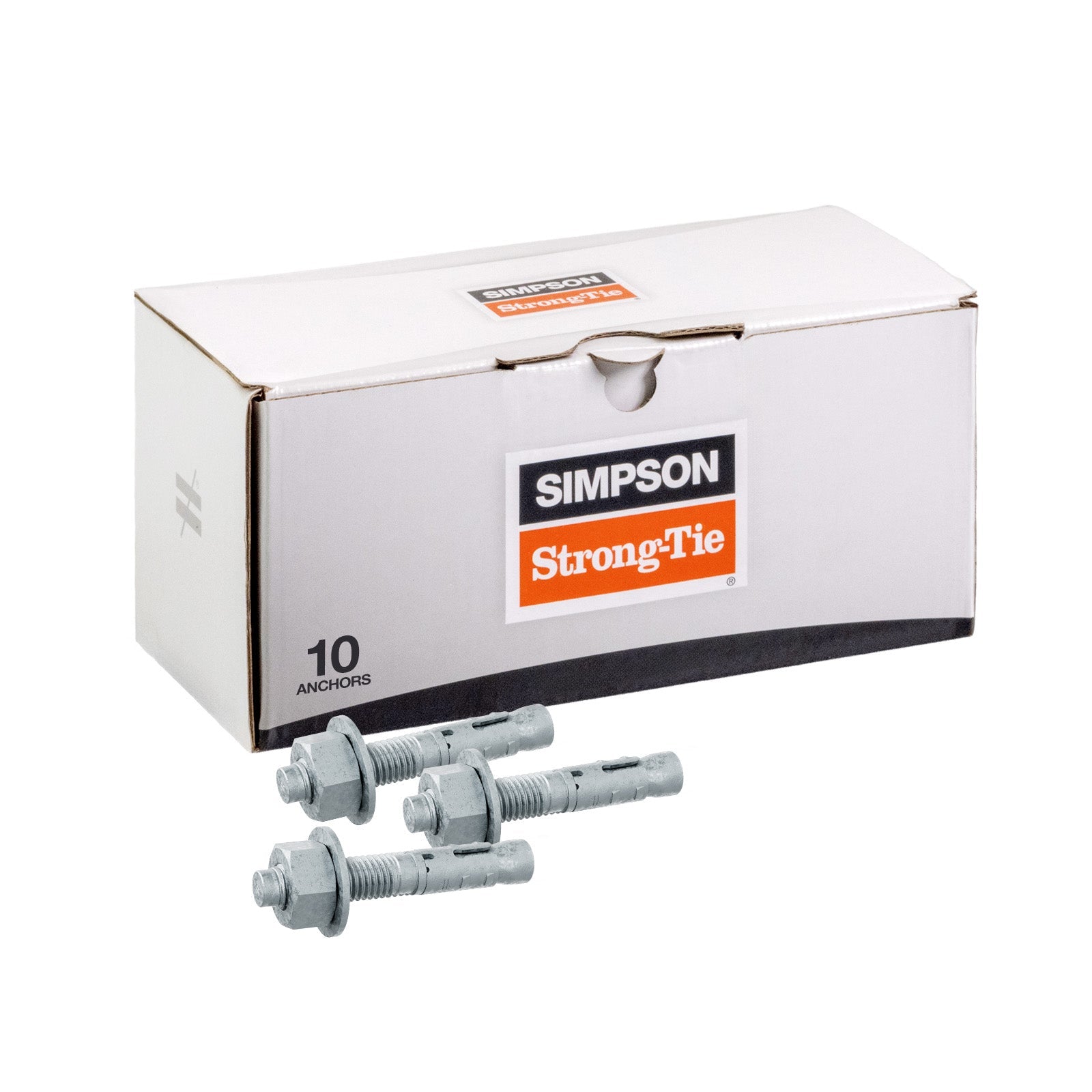 Simpson 3/4" x 4-3/4" Strong Bolt 2 Fully Assembled Wedge Anchor - Mechanically Galvanized, Pkg 10