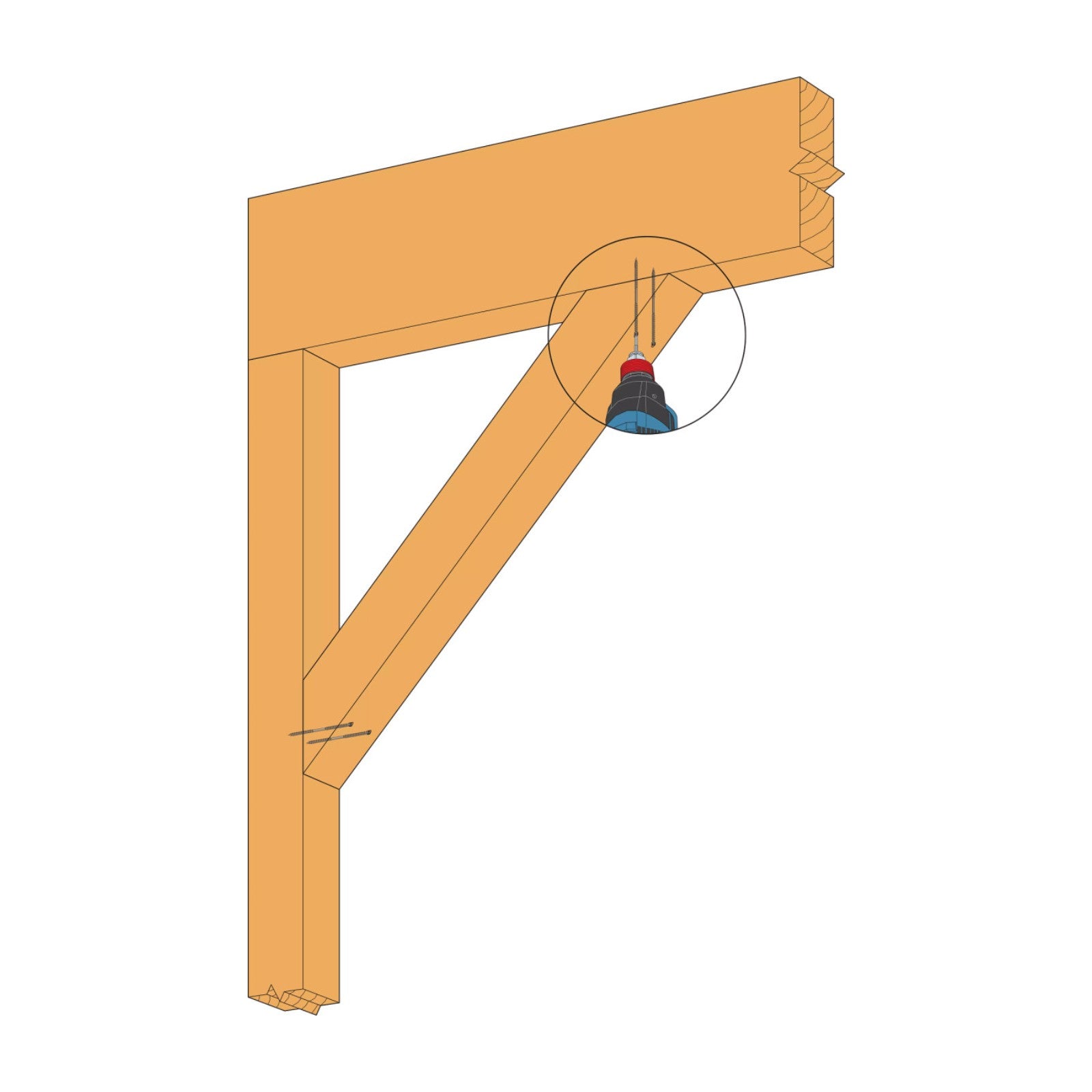 Simpson SWD Double-Threaded Wood Screw installation