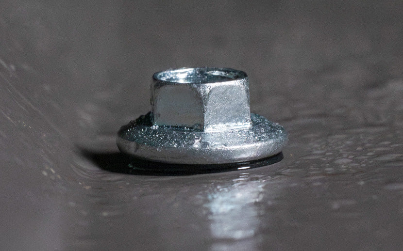 metal hex head screw installed into metal