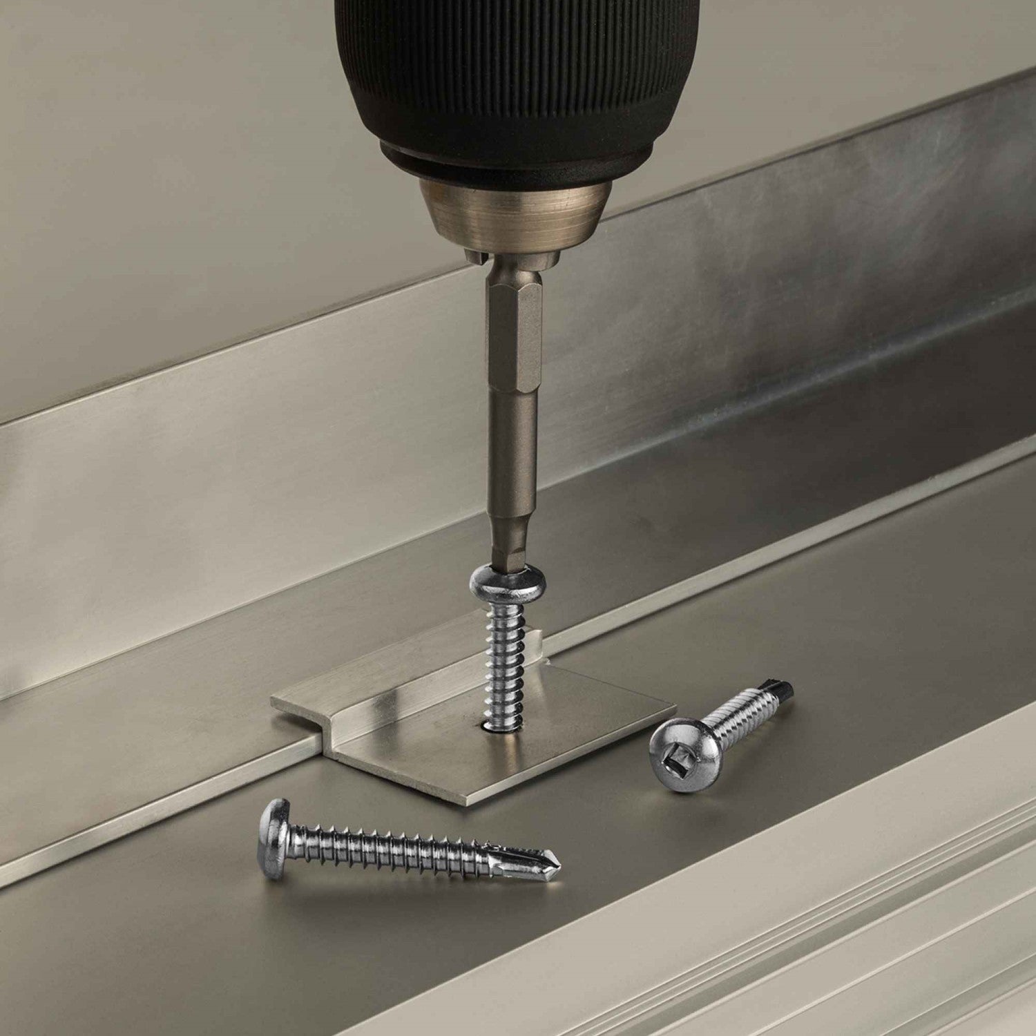 Self-Drilling Flat-Pan-Head Screw - 305 Stainless Steel Installed