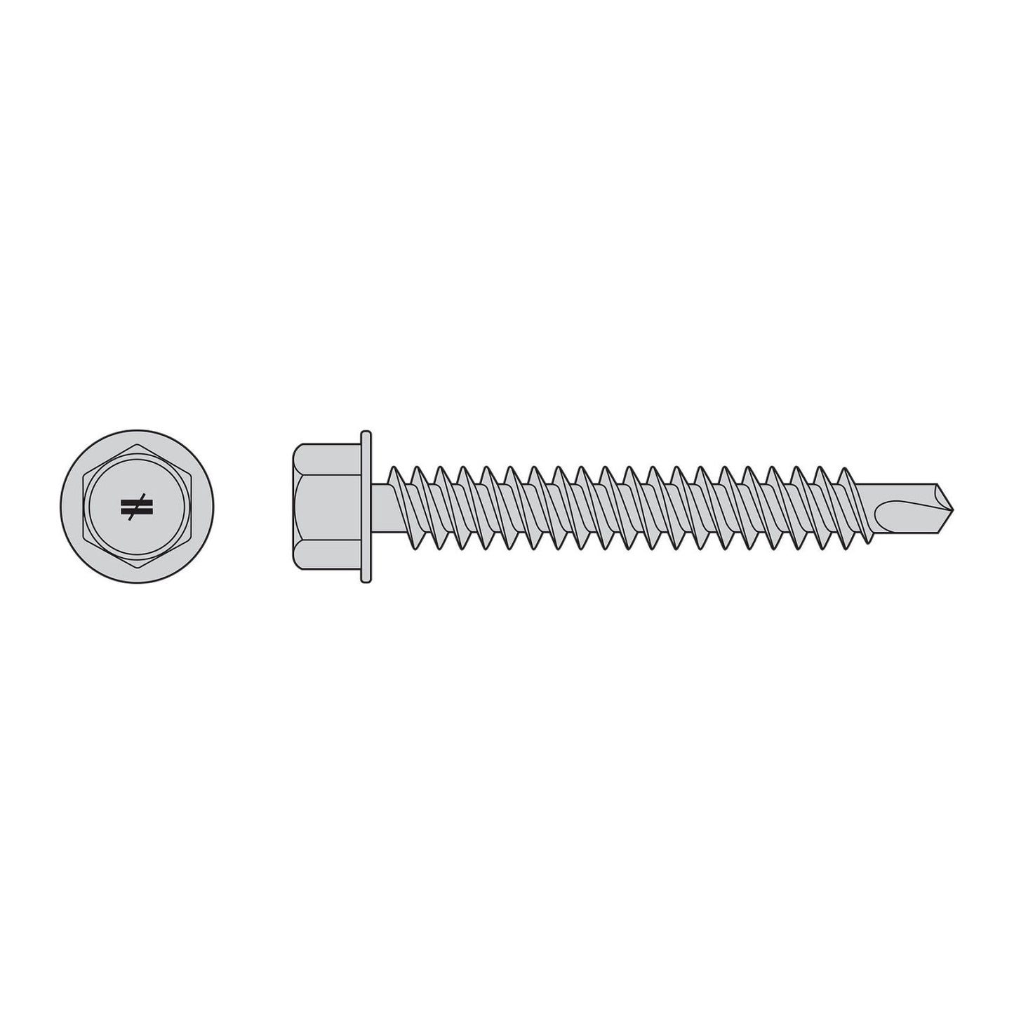 Self-Drilling Hex-Washer Head Screw - 305 Stainless Steel Illustration