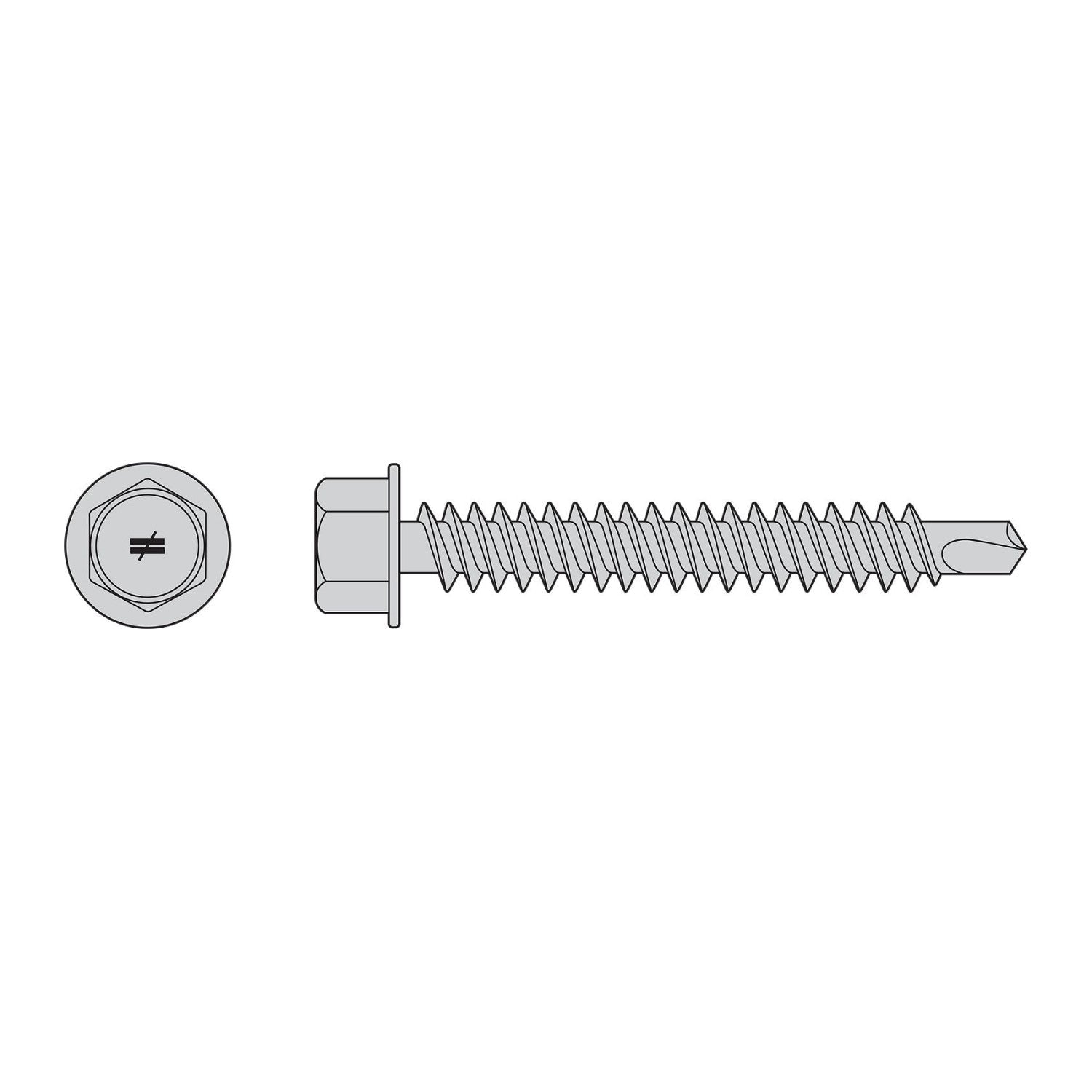Self-Drilling Hex-Washer Head Screw - 305 Stainless Steel Illustration