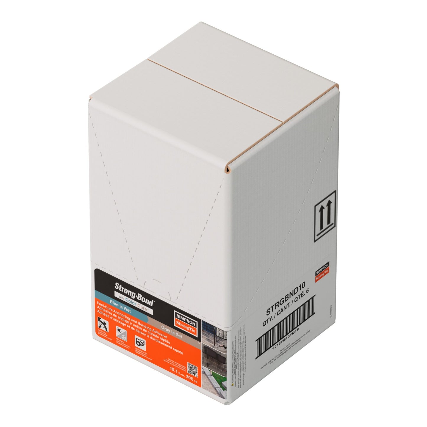 Simpson Strong-Bond color cure adhesive in packaging