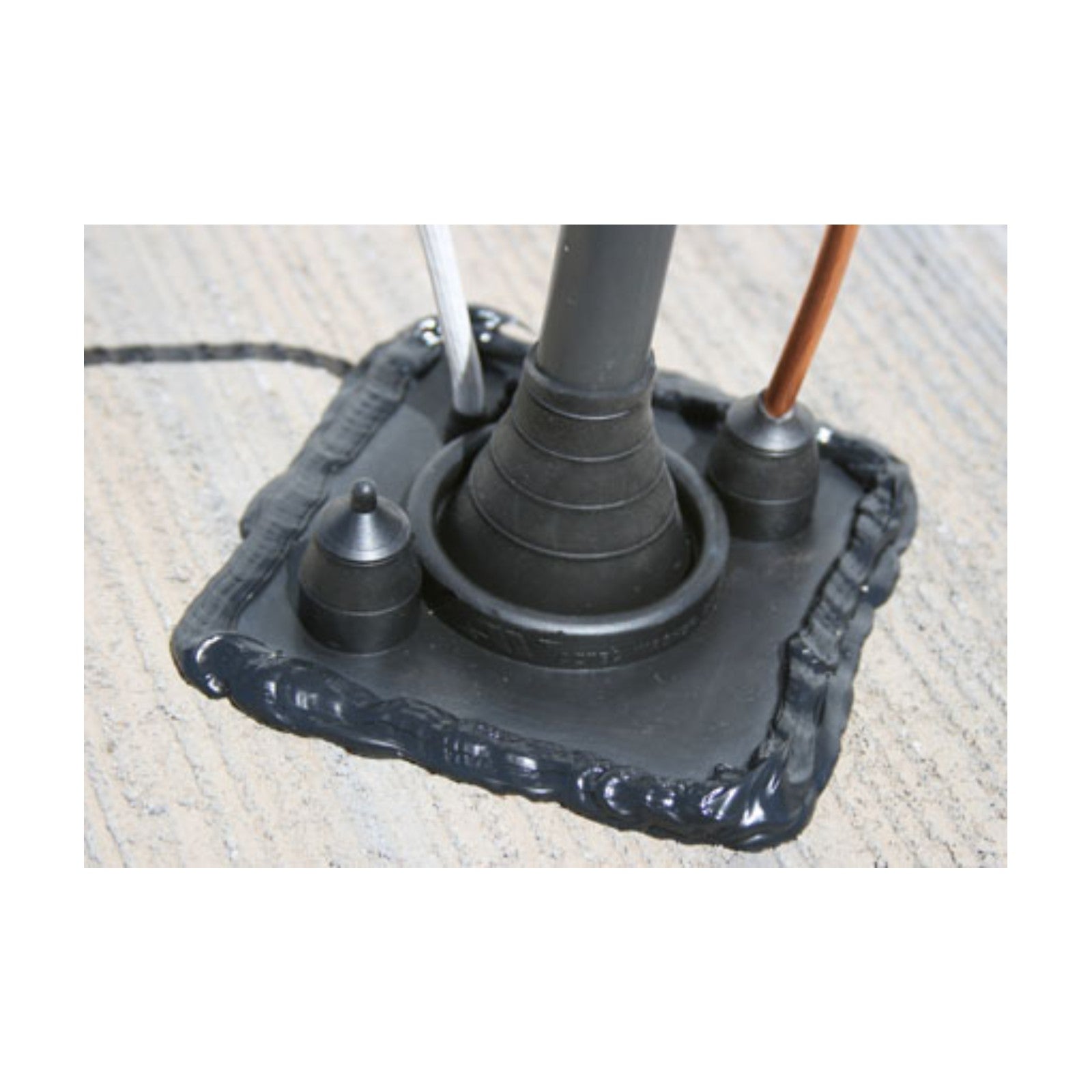 solar epdm multi port roof boot installed  on tile roof