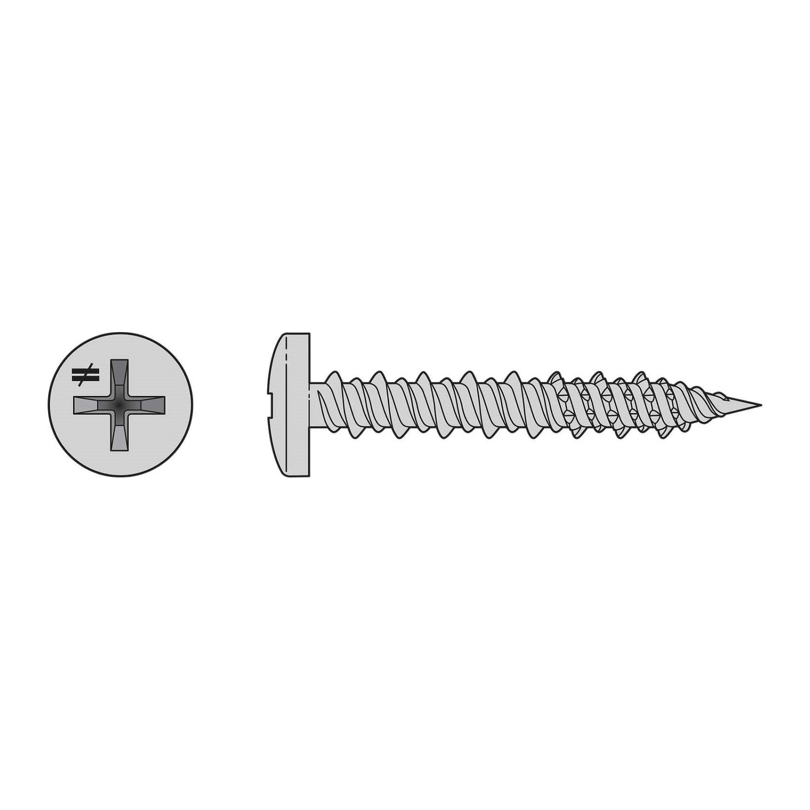 Simpson T06J050PX-RP25 #6 x 1/2" Philips Pan Head Marine Screw - 316 Stainless Steel, Pkg 25