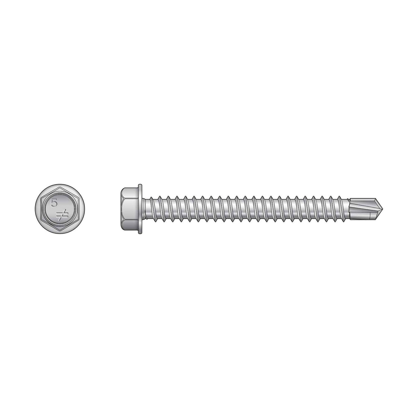 Simpson T08100HDUC #8 x 1" Self-Drilling Hex-Washer Head Screw - 316 Stainless Steel, Pkg 100