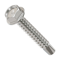 Simpson Strong-Tie #8 x 1" Self-Drilling Screw, Hex-Washer Head - 316 Stainless Steel, Qty. 100