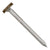 Metal screw with a brown head on a white background