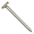 Metal screw with a hex head and coarse thread on a white background