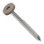 Metal screw with a brown head on a white background