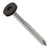 Metal screw with a gray head on a white background