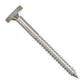 Metal screw with threading on a white background