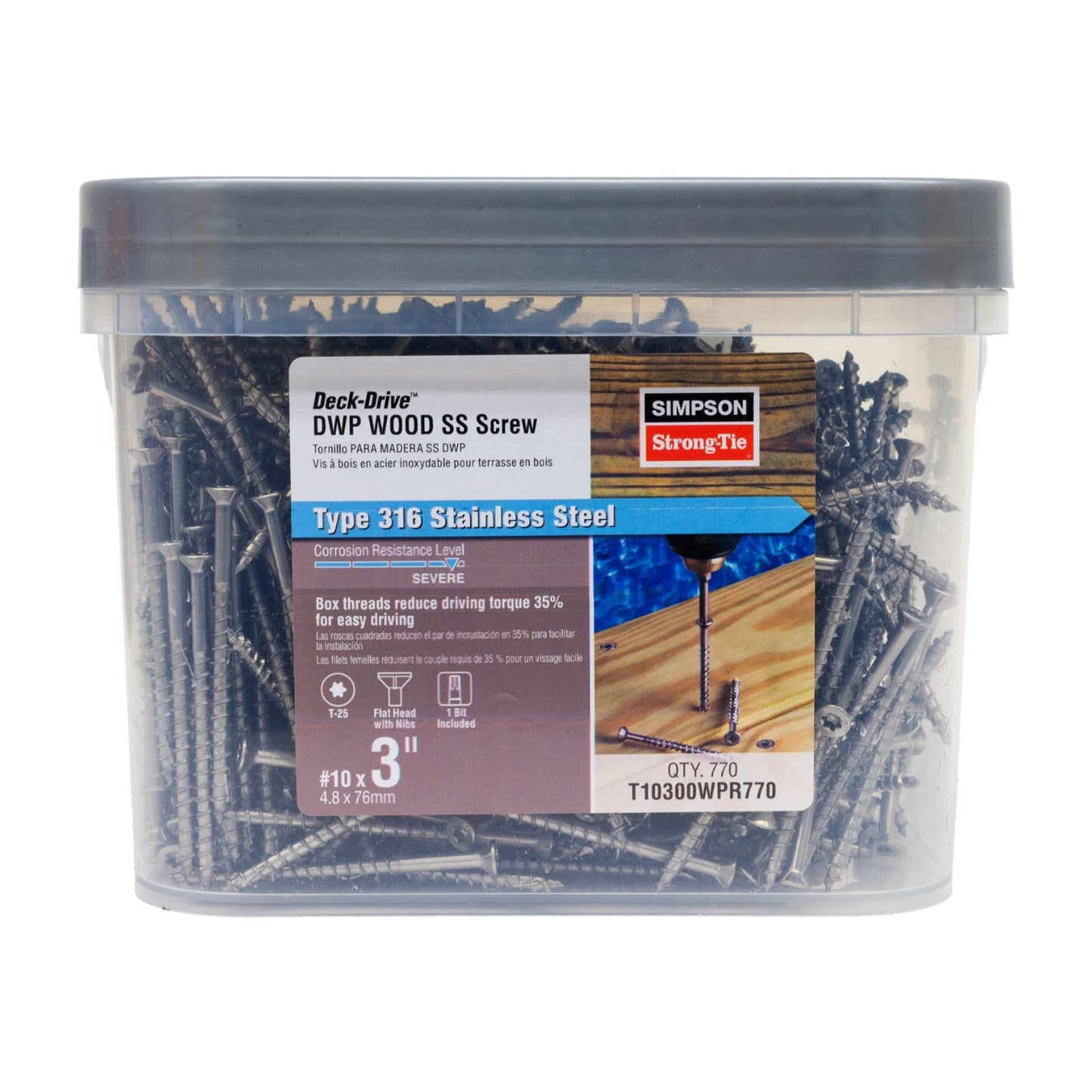 Simpson 316 Stainless Steel T25 Flat Head Wood Screw
