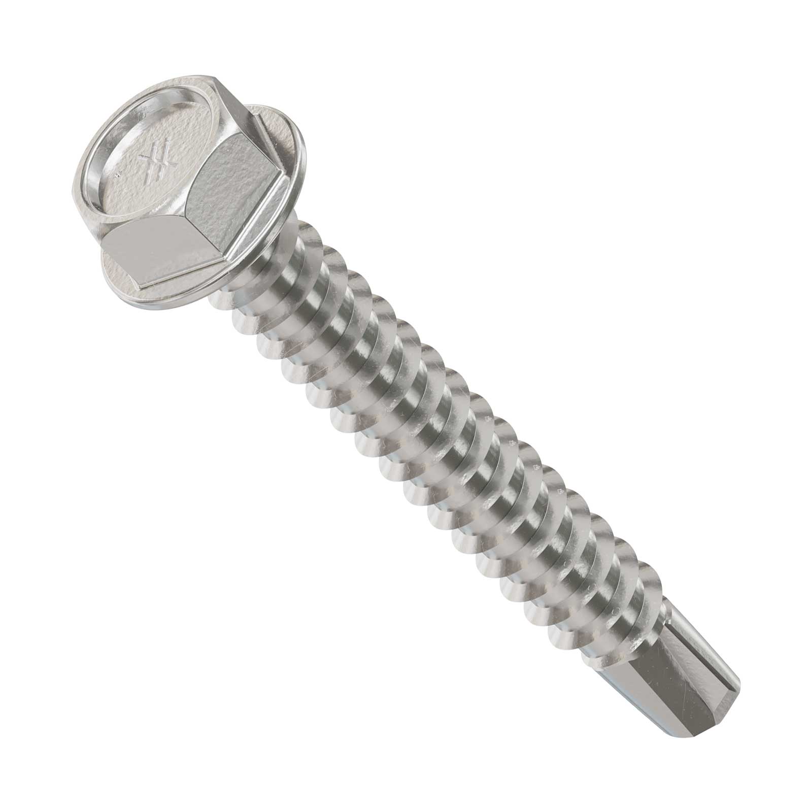 #12 x 1-1/2" Simpson Self-Drilling Hex-Washer Head Screw - 316 Stainless Steel, Pkg 100