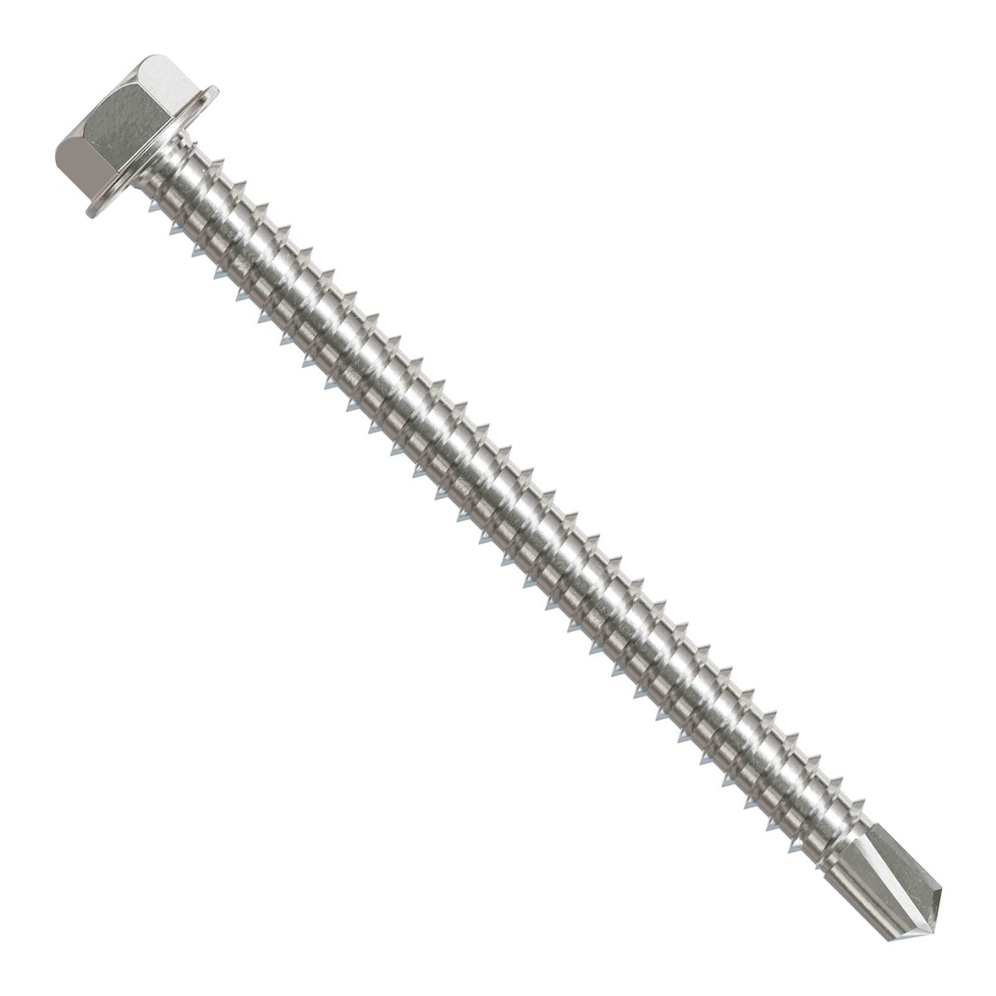 #12 2-1/2" Self-Drilling Hex-Washer Head Screw - 316 Stainless Steel, Pkg 1,000