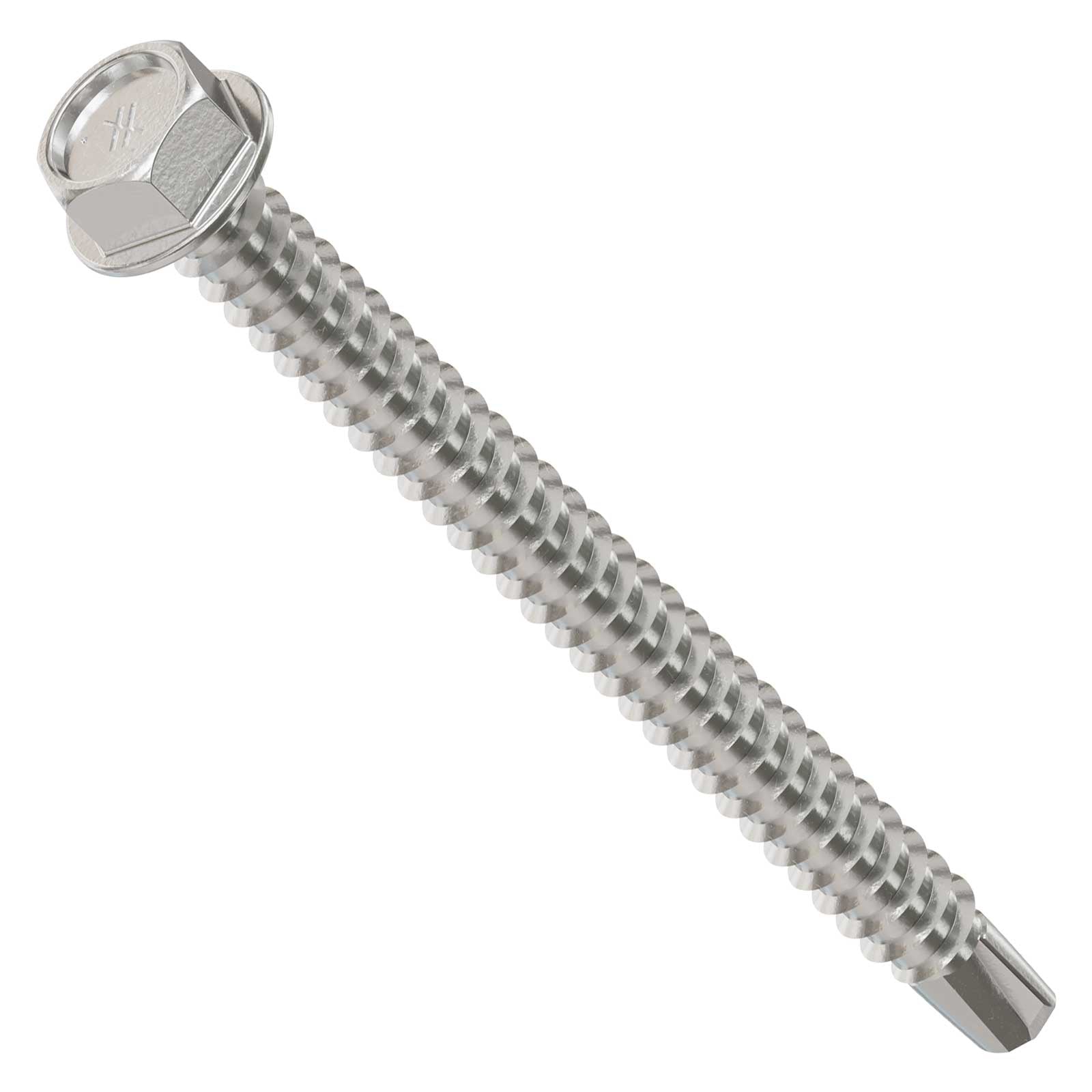 #12 x 2-1/2" Simpson Self-Drilling Hex-Washer Head Screw - 316 Stainless Steel, Pkg 100