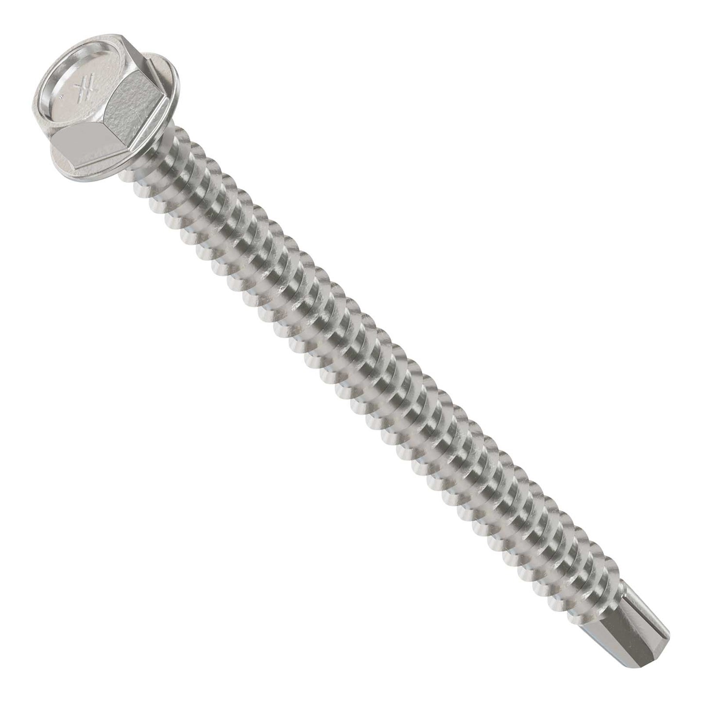 #12 2-1/2" Self-Drilling Hex-Washer Head Screw - 316 Stainless Steel, Pkg 1,000