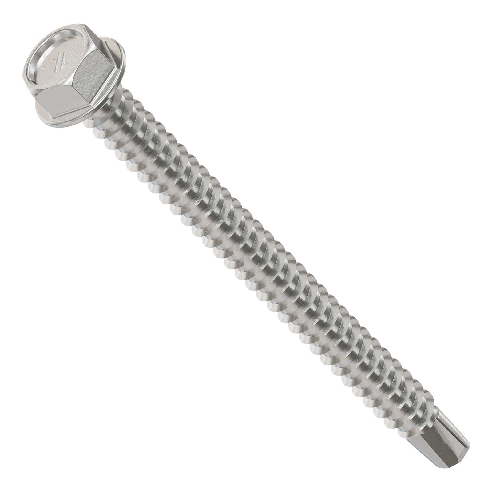 #12 2-1/2" Self-Drilling Hex-Washer Head Screw - 316 Stainless Steel, Pkg 1,000