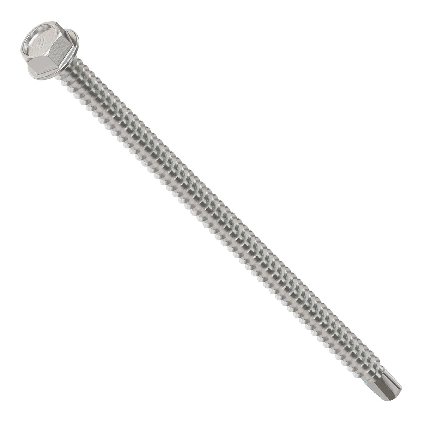 #12 4" Self-Drilling Hex-Washer Head Screw - 316 Stainless Steel