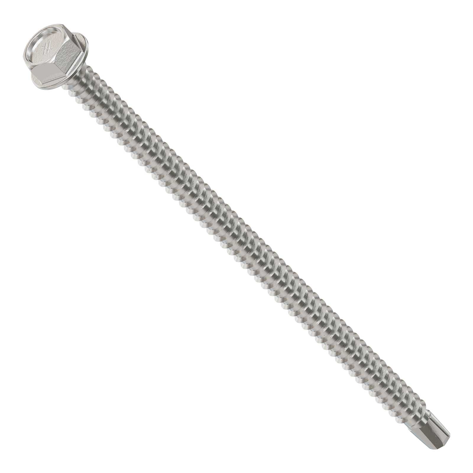 #12 4" Self-Drilling Hex-Washer Head Screw - 316 Stainless Steel