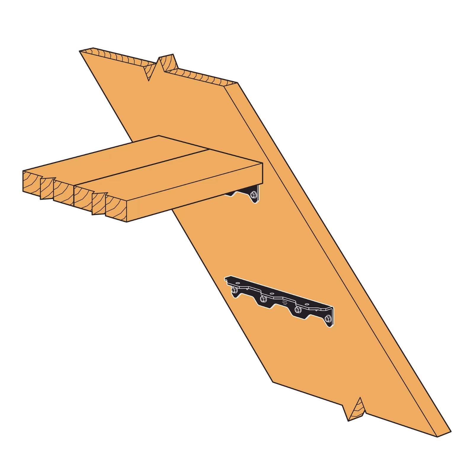 Simpson Strong-Tie TA10PC 10-1/4" Ornamental Staircase Angle - Black Powder Coat, ZMAX Installation Illustration